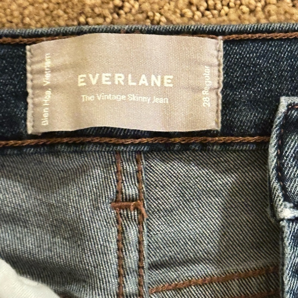 Everlane The Vintage Skinny Jean Womens Blue Denim Ankle High Rise Button Fly - Picture 6 of 6